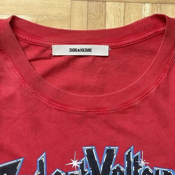 Zadig & Voltaire T Shirt Women's Medium Red Art Is Truth Concert Graphic Tee - Picture 5 of 8
